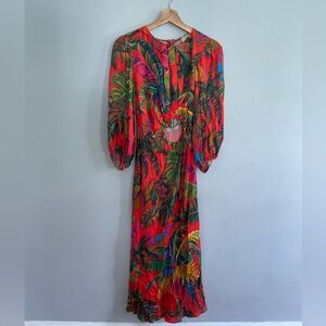 FARM Rio Red Tropical Print Maxi Dress